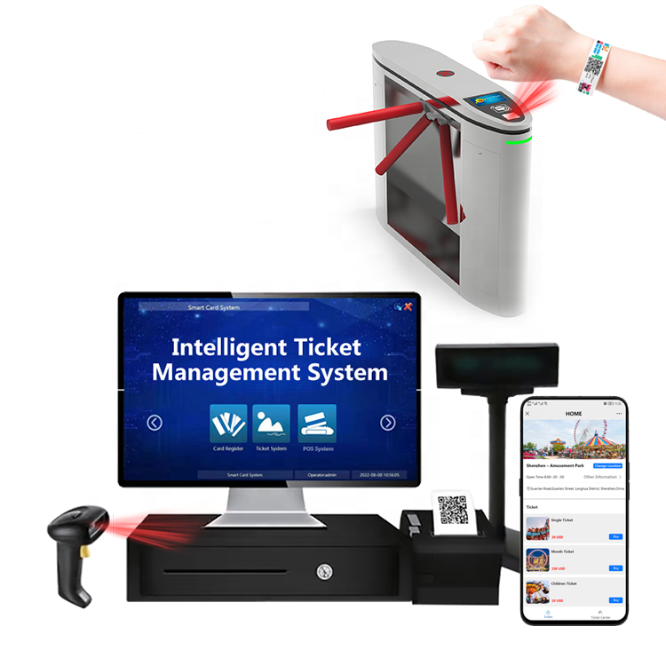 validate Qr code /NFC /RFID scanner Order By website System Software Entrance Ticketing Water parks Tickets solution