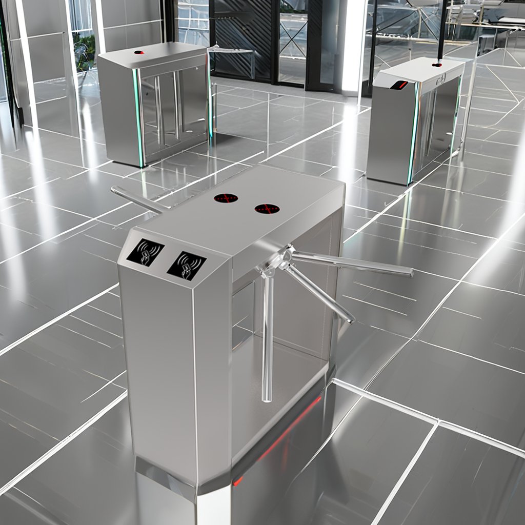 Wan Cartoon High Quality Security IC Card Fingerprint Barcode Scanner Tripod Turnstile Gate Access Control Turnstyle For Stadium