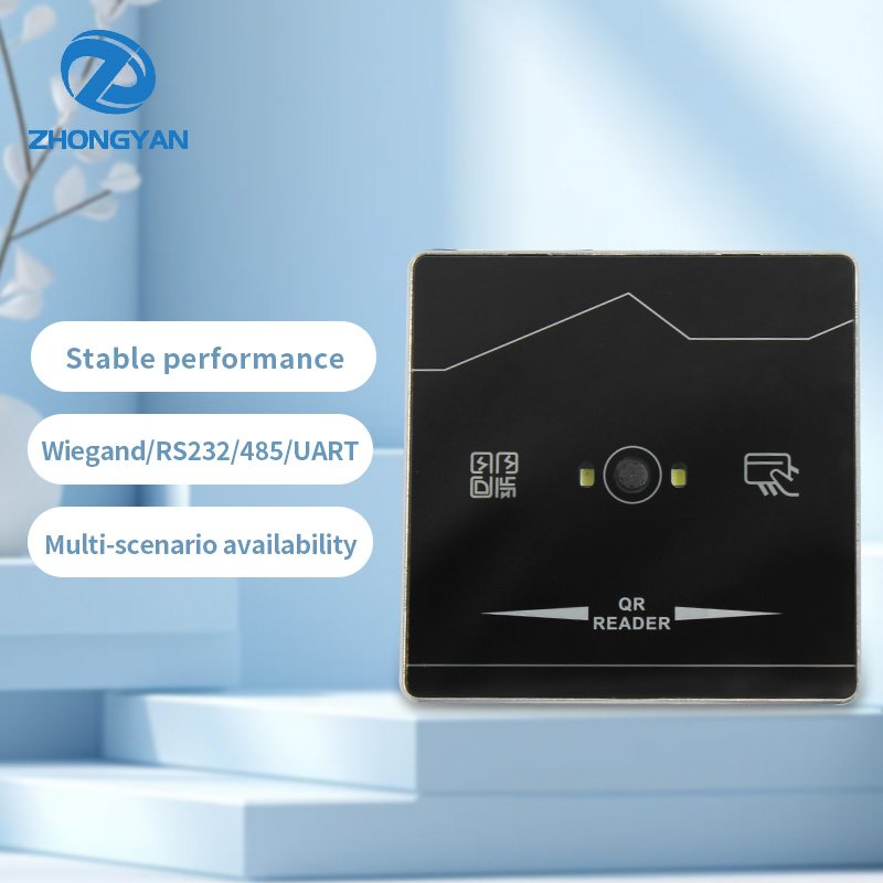Contactless Proximity RFID 13.56mhz Wiegand RS232/485 UART Dynamic QR Code Scanner Door Control System Metal Access Card Reader
