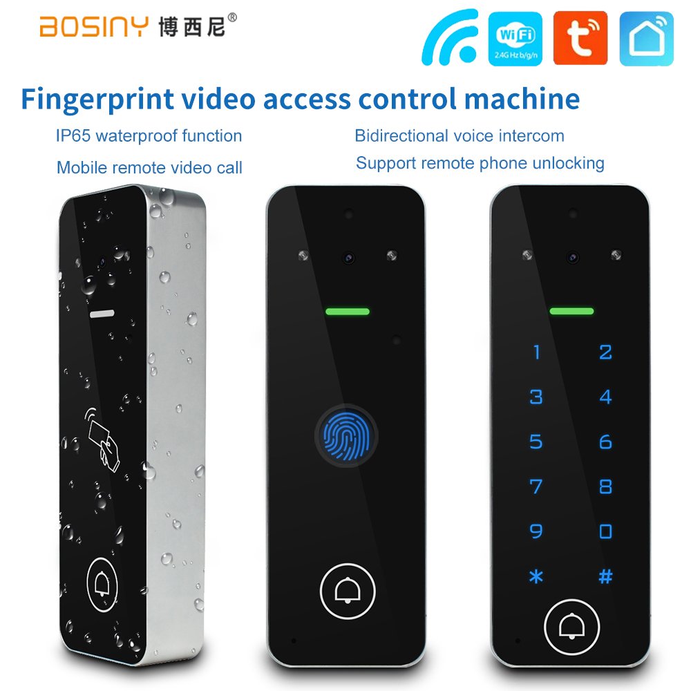 Video Intercom Access Control Keypad Visual Doorbell Tuya Smart WiFi RFID Digit Fingerprint Intercom System Outdoor Metal Case