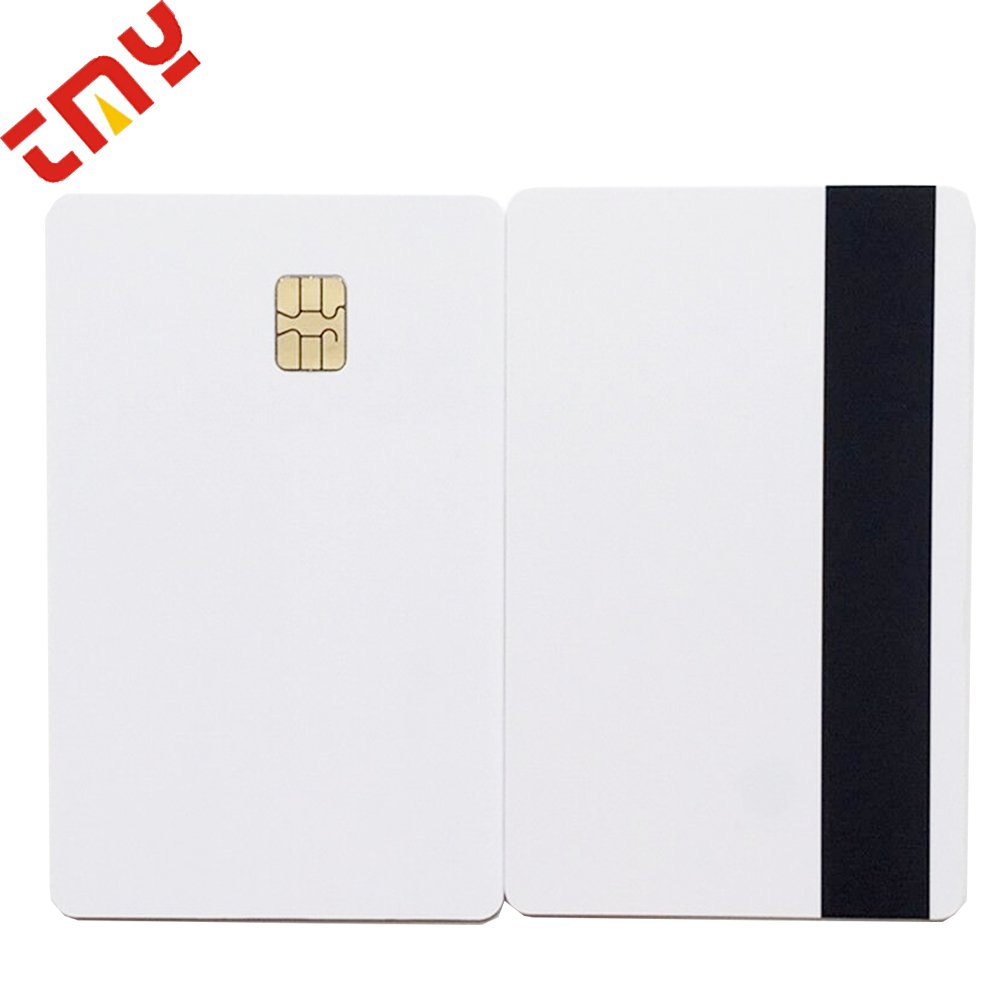 Rfid Contact IC SLE4442 Emv Chip Blank Smart Chip Visa Credit Card Size 30 Mil PVC Plastic Card With Hico Magnetic Stripe