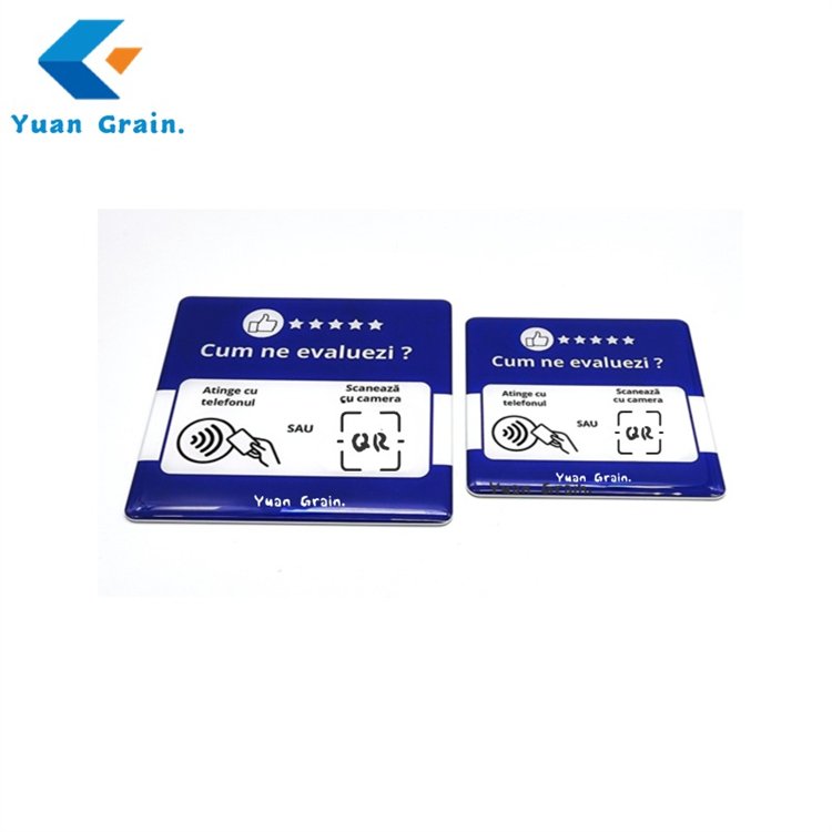 competitive price Customized restaurant/hotel NFC RFID tag epoxy comment card for Google 1-10cm Reading distance