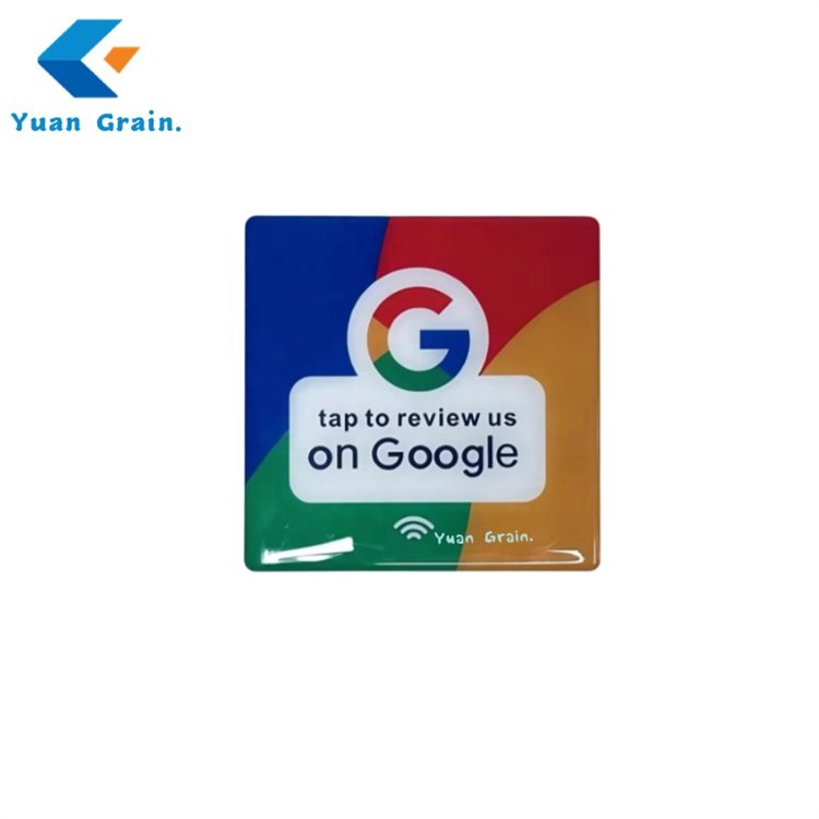 competitive price Customized restaurant/hotel NFC RFID tag epoxy comment card for Google 1-10cm Reading distance