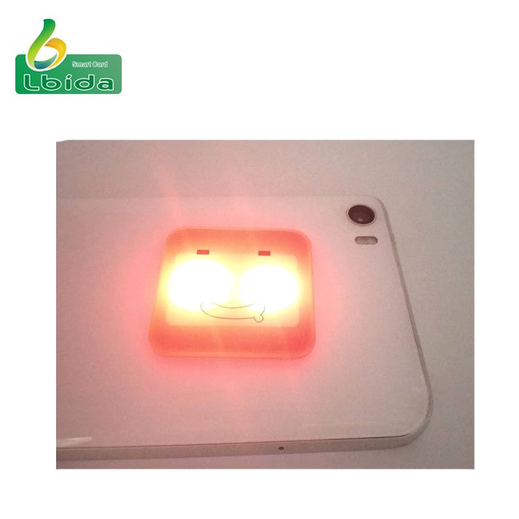 ISO 14443A 13.56mhz NFC customized epoxy rfid card with LED light
