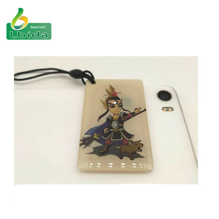 ISO 14443A 13.56mhz NFC customized epoxy rfid card with LED light