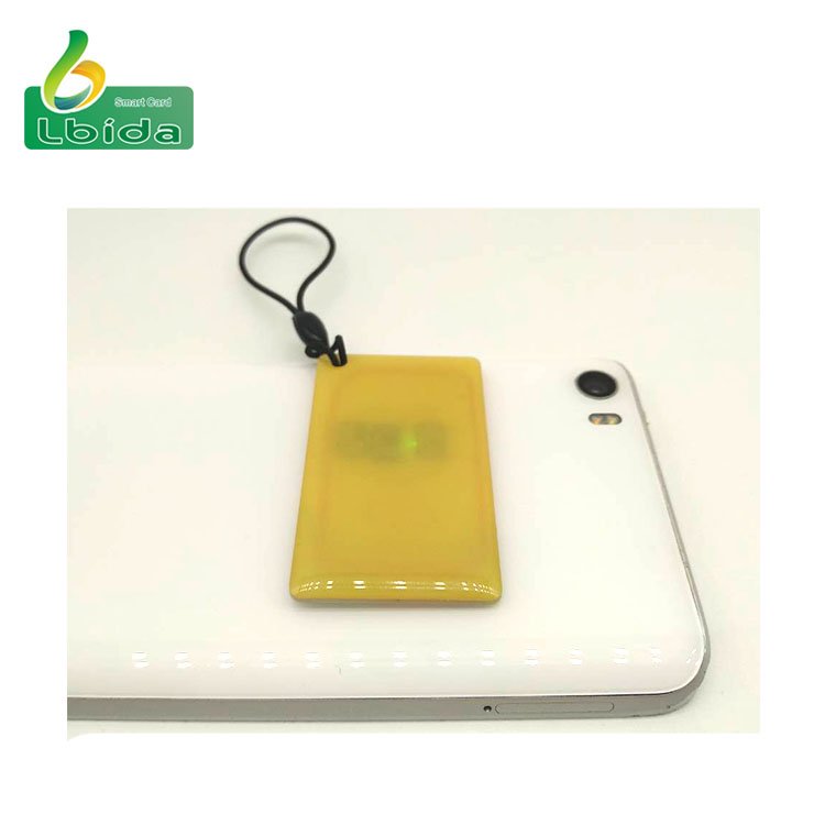 ISO 14443A 13.56mhz NFC customized epoxy rfid card with LED light