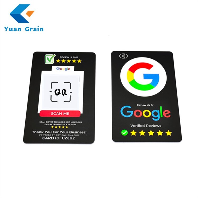 Quality assure Review Card for Google Pre Encoding URL Printing QR Code Digital Business Card NFC RFID 144 / 504 / 888 Byte