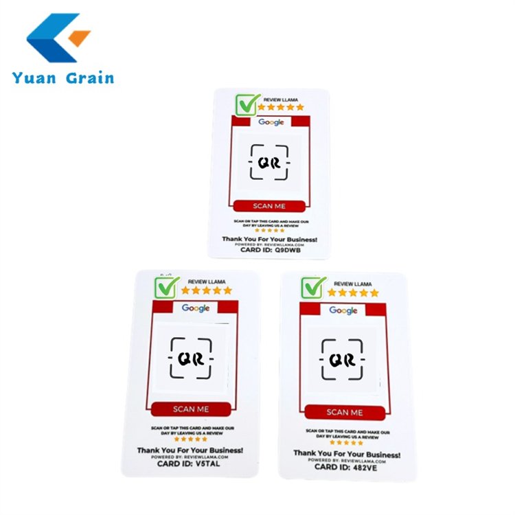 Quality assure Review Card for Google Pre Encoding URL Printing QR Code Digital Business Card NFC RFID 144 / 504 / 888 Byte