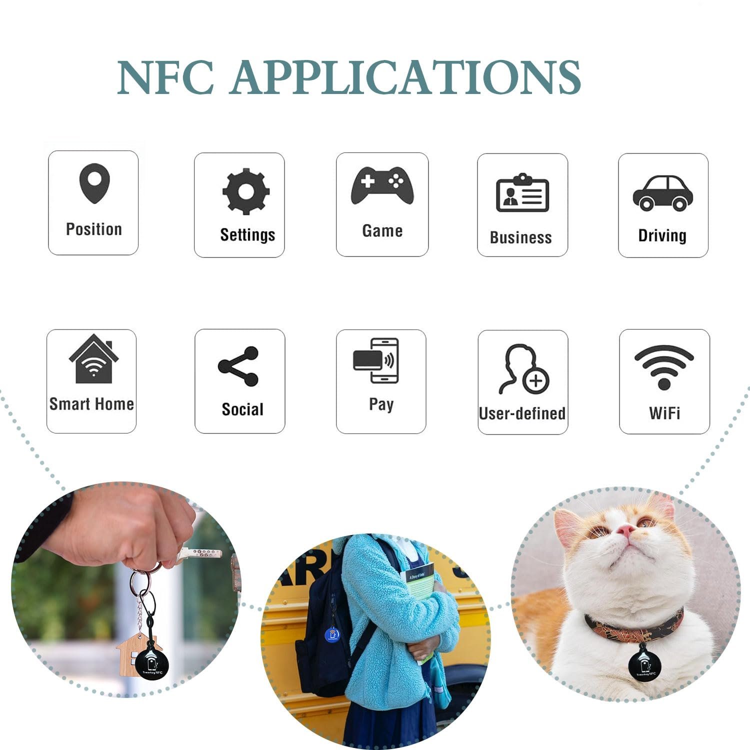 HID 1386 NFC Thin version ID Keychain PVC Access Control Badge Customizable RFID Keychain Keyfob