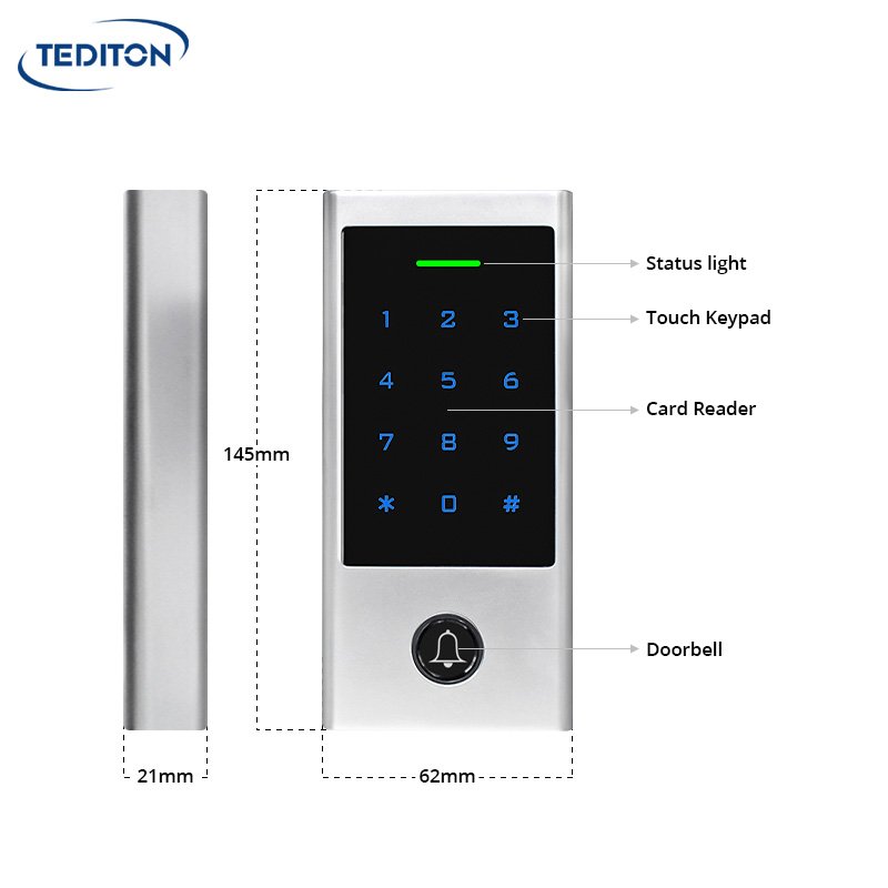 Tediton Waterproof Outdoor IP66 Rfid Touch-screen Smart keypad Tuya Access Control for Office Apartment