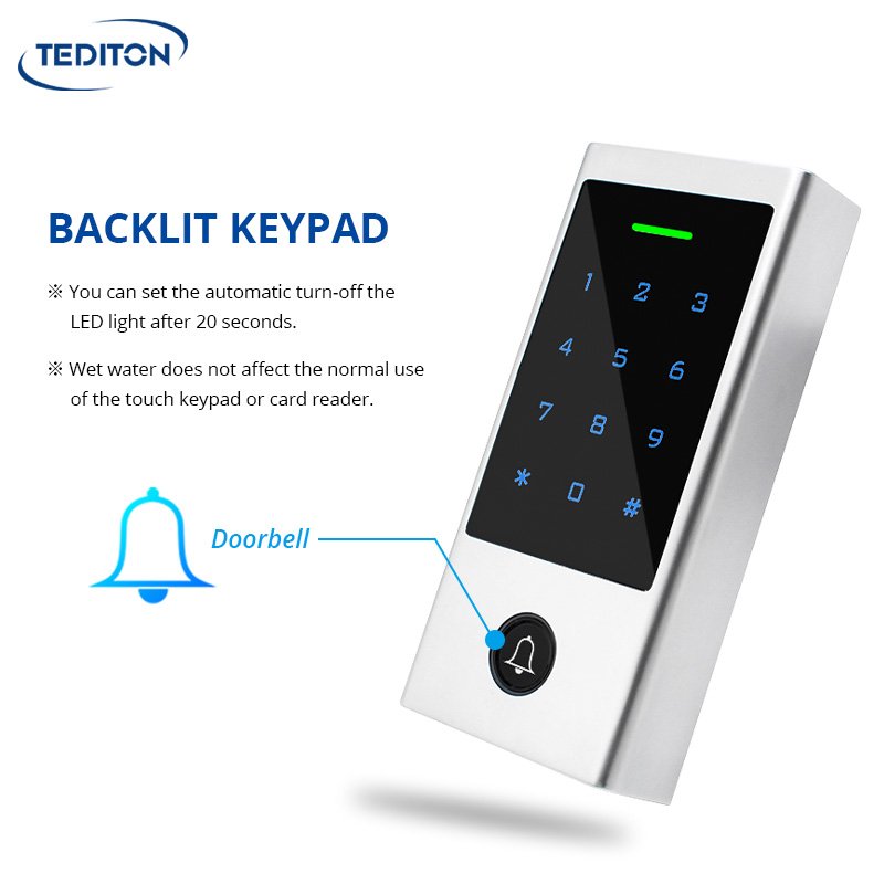Tediton Waterproof Outdoor IP66 Rfid Touch-screen Smart keypad Tuya Access Control for Office Apartment