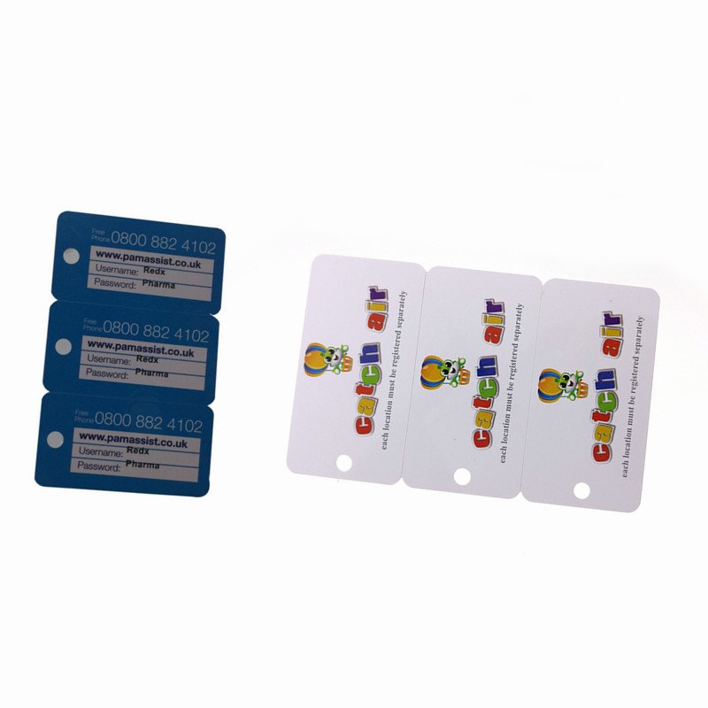 Custom Triple PVC Combo Card Membership Barcode VIP Loyalty Card 3-up Key Tag card