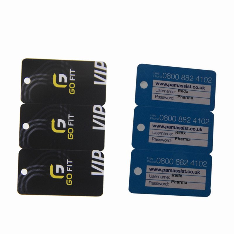 Custom Triple PVC Combo Card Membership Barcode VIP Loyalty Card 3-up Key Tag card