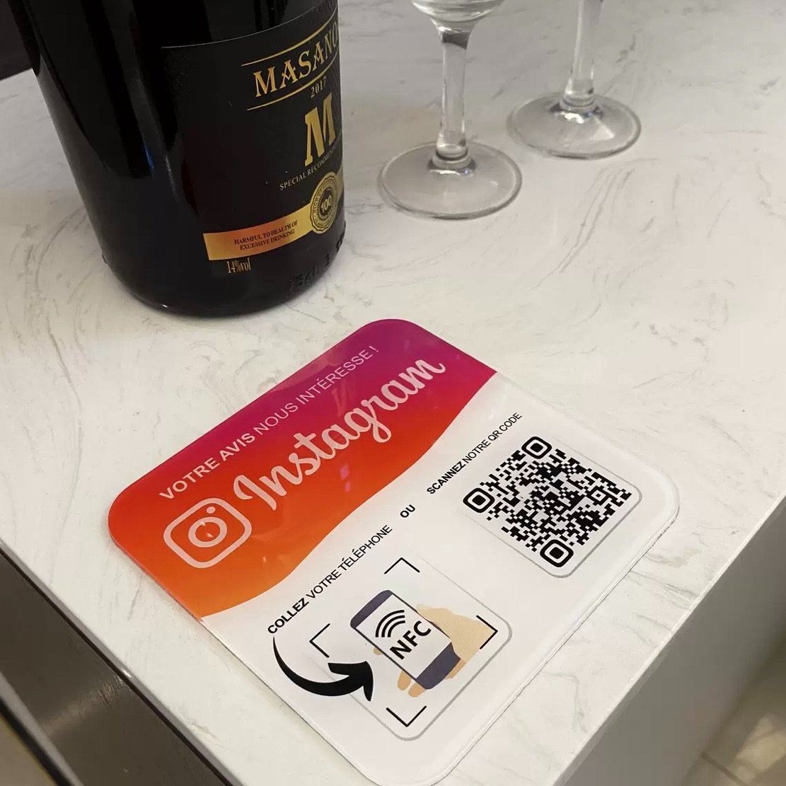 Acrylic Sticker NFC QR Code Tag for Cafe Table Menu Google Reviews Access Control Cards with Window Label NFC Table Menu