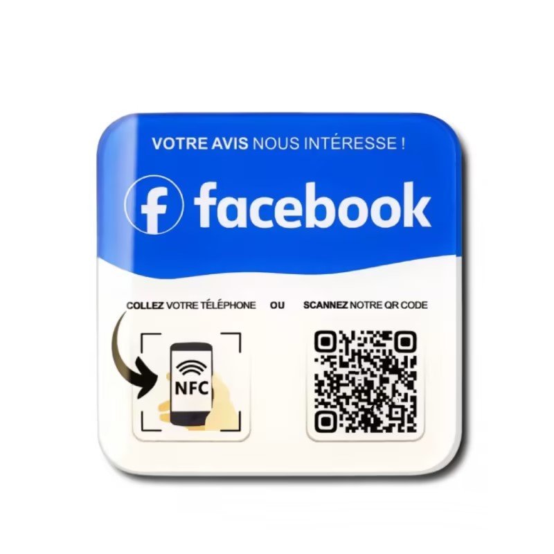 Acrylic Sticker NFC QR Code Tag for Cafe Table Menu Google Reviews Access Control Cards with Window Label NFC Table Menu