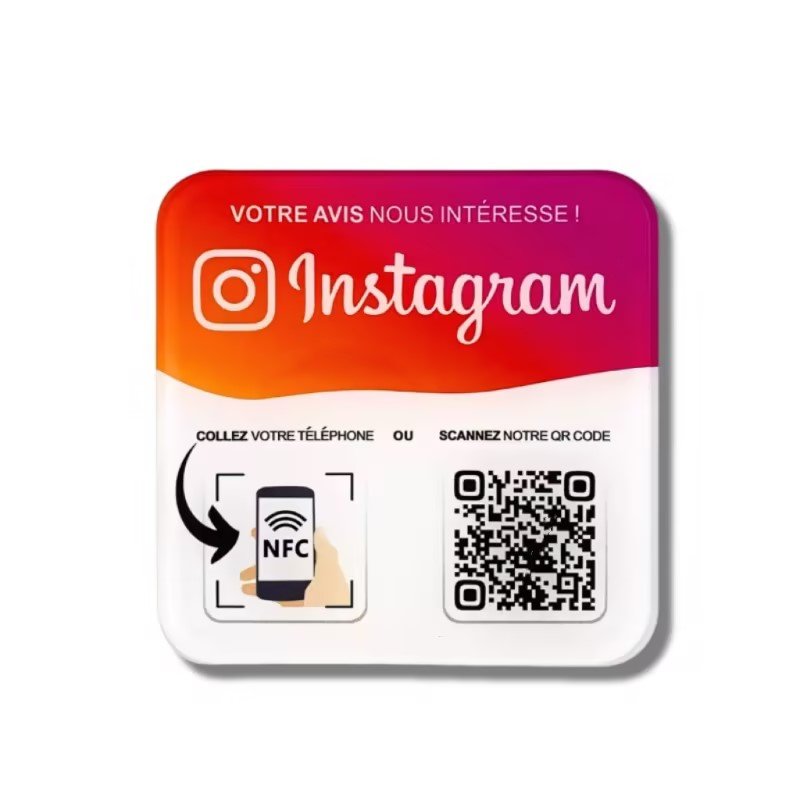 Acrylic Sticker NFC QR Code Tag for Cafe Table Menu Google Reviews Access Control Cards with Window Label NFC Table Menu