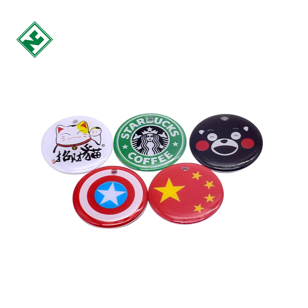Custom Printing Waterproof 13.56MHz HF RFID NFC Epoxy Card With Black Rope For Access Control