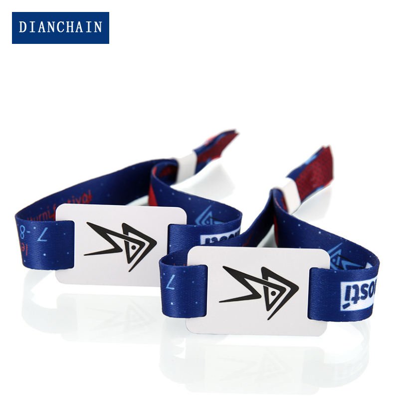 RFID PVC card braided wristband tag Heat transfer NFC wristband access control system