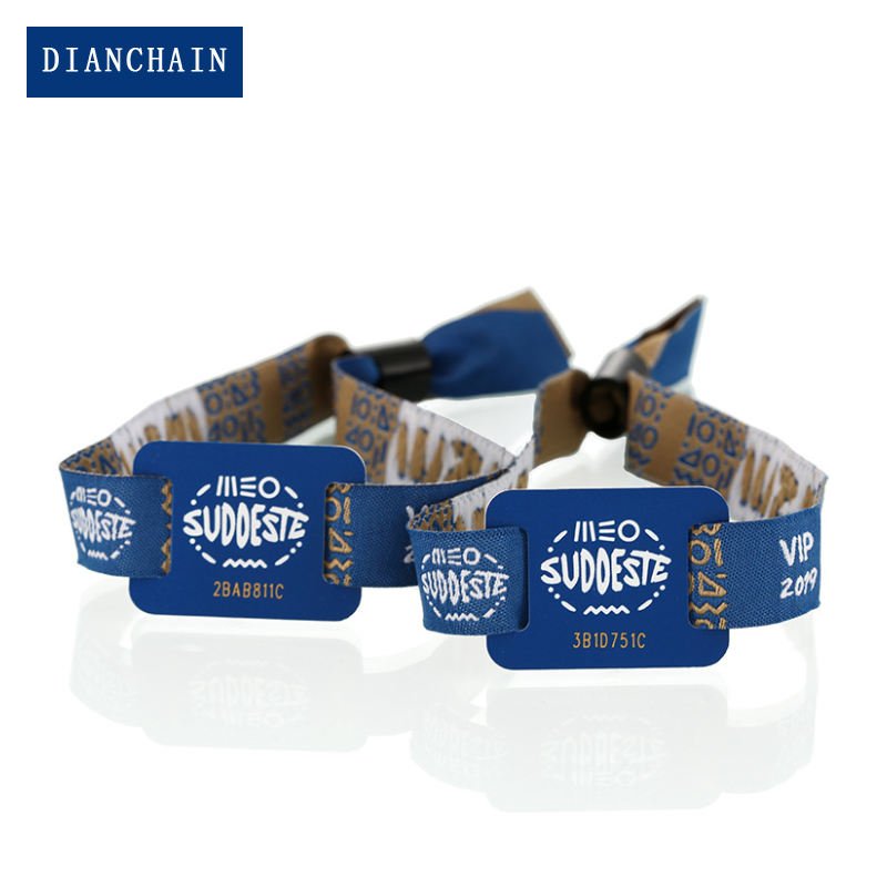RFID PVC card braided wristband tag Heat transfer NFC wristband access control system
