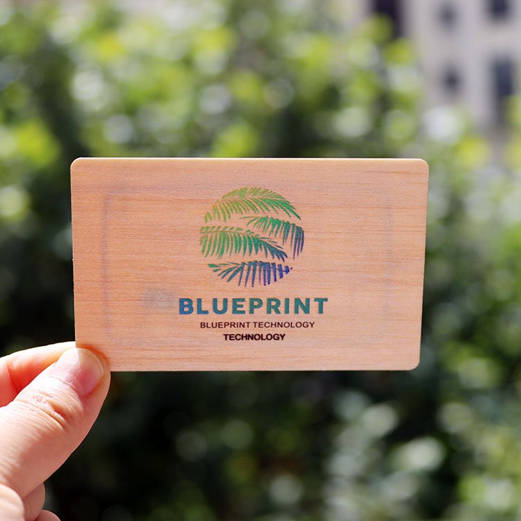 13.56mhz NFC213 Bamboo Wood Business Cards RFID Access Control Wooden Hotel Key Card