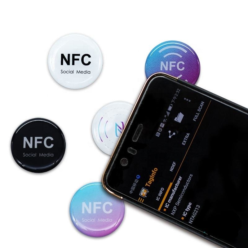 NFC sticker social media phone case Tag Waterproof Epoxy NFC Sticker for Sharing Contact information