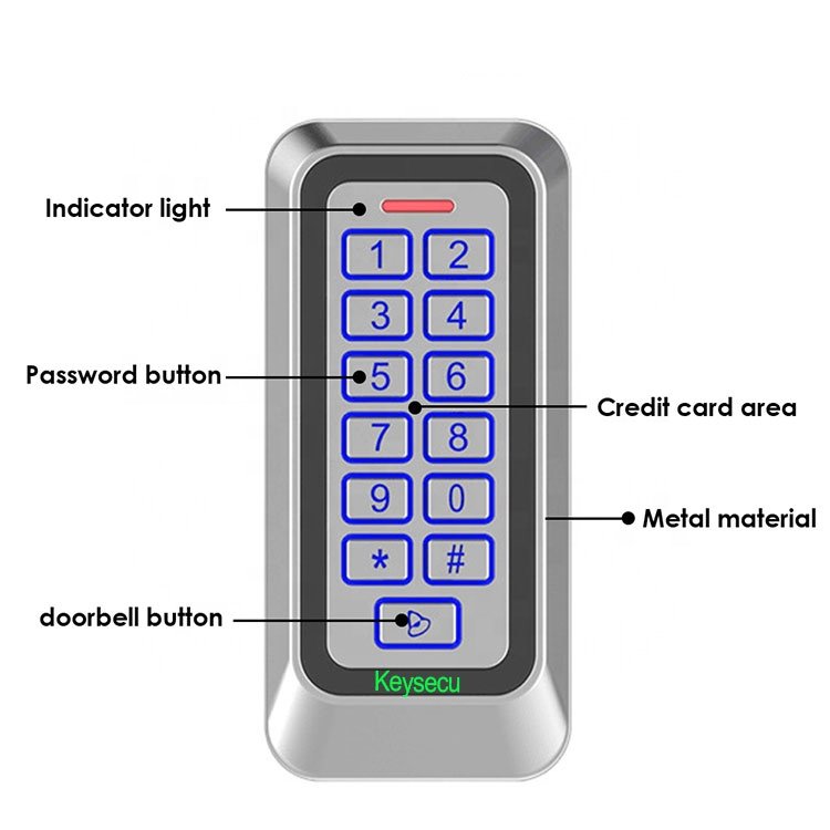 Waterproof Outdoor Security Door Lock Smart Proximity RFID Card Access Control Keypad