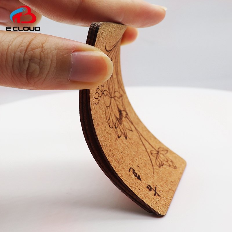 13.56Mhz Ntag213 Access Control Card RFID Wooden Key Card Flexible Soft Wood NFC Card