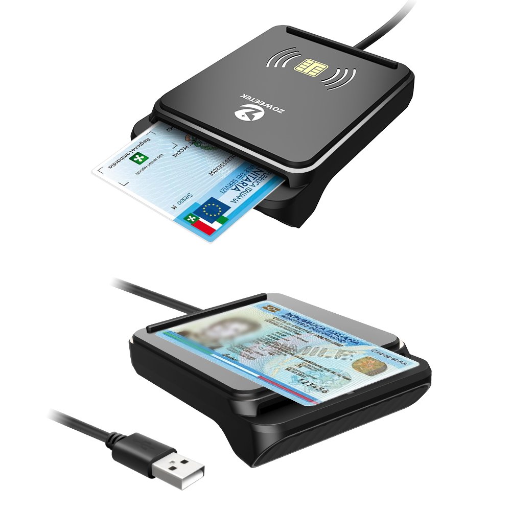 ZOWEETEK New Dual RFID NFC Access Control Card Reader USB Smart ID IC Chip Card Reader 13.56MHz RFID Reader CAC SIS Credit Card