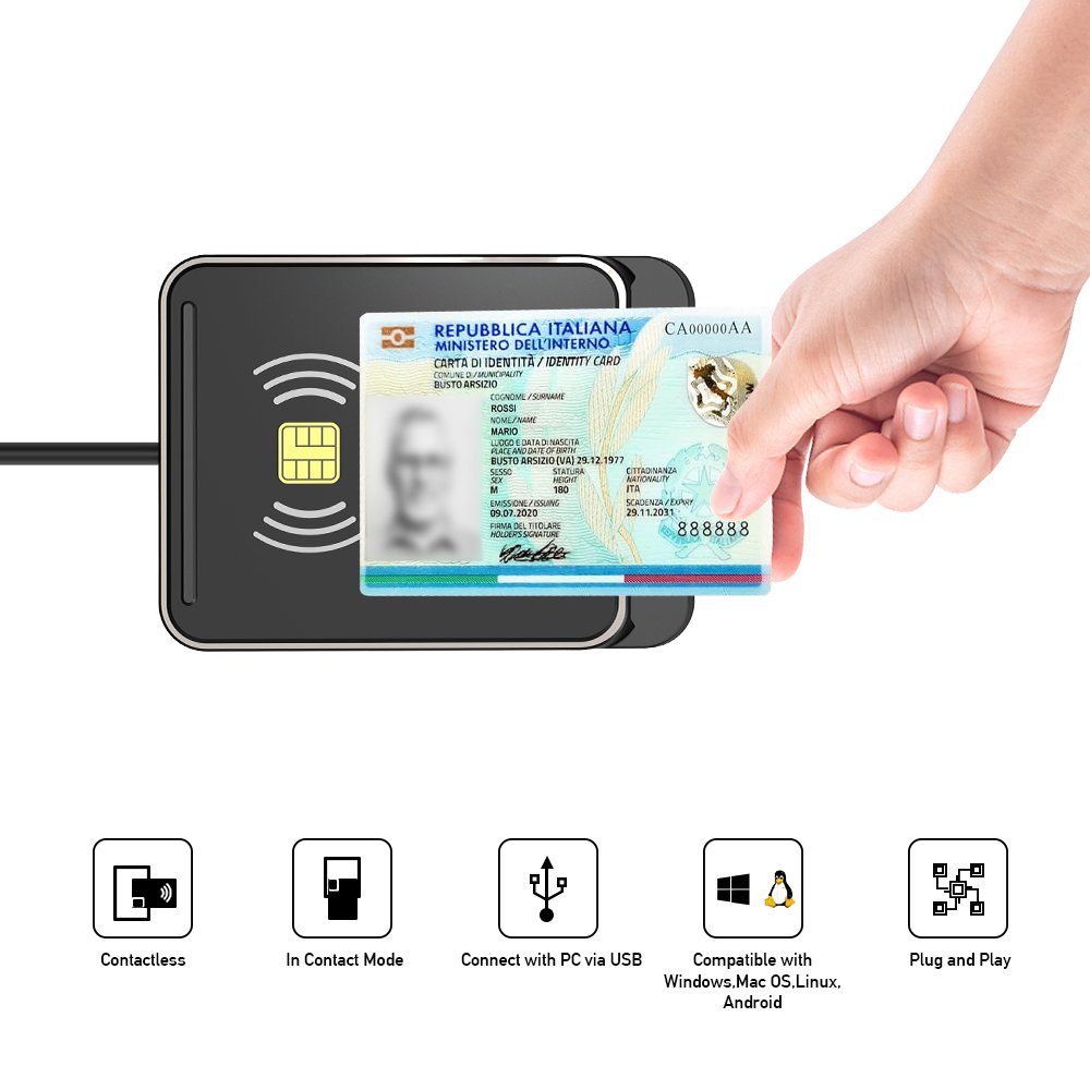 ZOWEETEK New Dual RFID NFC Access Control Card Reader USB Smart ID IC Chip Card Reader 13.56MHz RFID Reader CAC SIS Credit Card