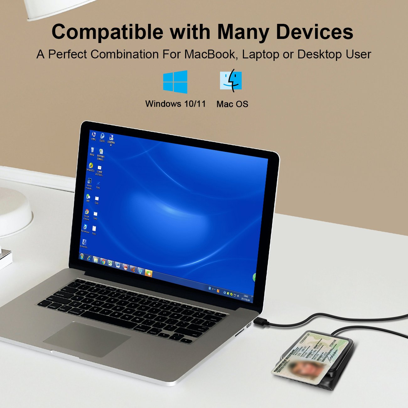 ZOWEETEK New Dual RFID NFC Access Control Card Reader USB Smart ID IC Chip Card Reader 13.56MHz RFID Reader CAC SIS Credit Card