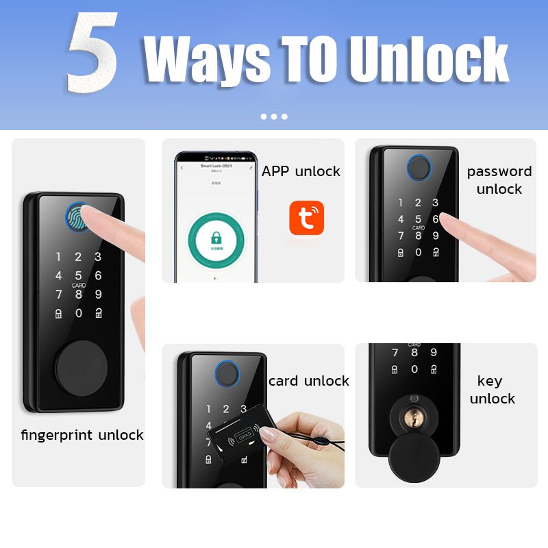 Kadonio Keyless Card Door Lock Dead Bolt Lock Security Mortise Access Control Door Locks With Mobile APP