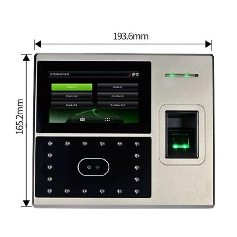 Biometric Facial Recognition Time Attendance Time Clock With ID Card ZK uFace800 Security Fingerprint Door Access Control System