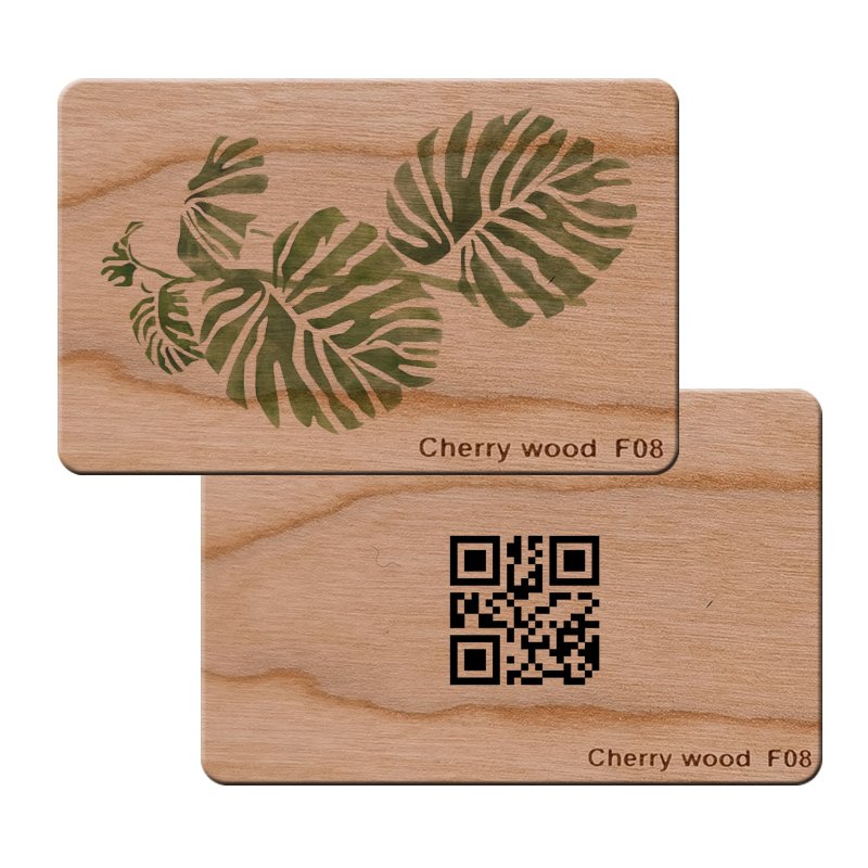 Manufacture biodegradable Bamboo Beech Cherry 213 215 216 chip QR Code key cards hotel nfc wood rfid blank wooden business card