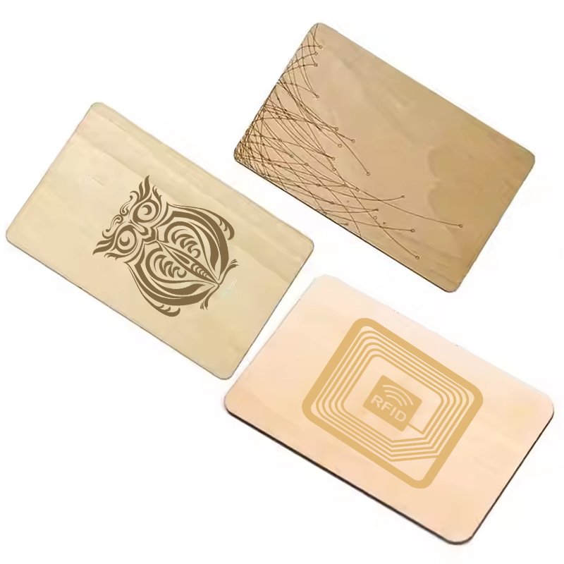 Manufacture biodegradable Bamboo Beech Cherry 213 215 216 chip QR Code key cards hotel nfc wood rfid blank wooden business card