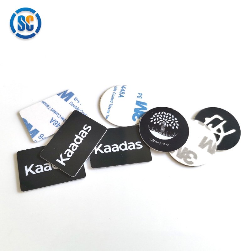 Sencan high quality custom printing 25mm 30mm 125khz tk4100 pvc coin tag id sticker for access control card
