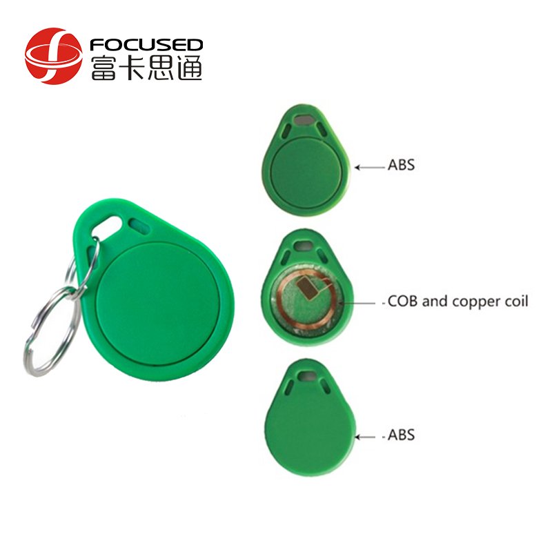 Customized rfid keychain abs keyfobs Security Smart ID Card Door Access Control Key Fobs tag Electronic 125 Khz LF rfid key fob