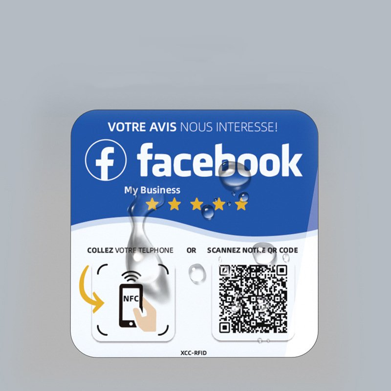 NFC Contactless Google Review Card With QR Code NFC Ntag213/215/216 Epoxy Tap Google/TikTok/Facebook Card