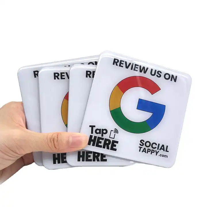 NFC Contactless Google Review Card With QR Code NFC Ntag213/215/216 Epoxy Tap Google/TikTok/Facebook Card