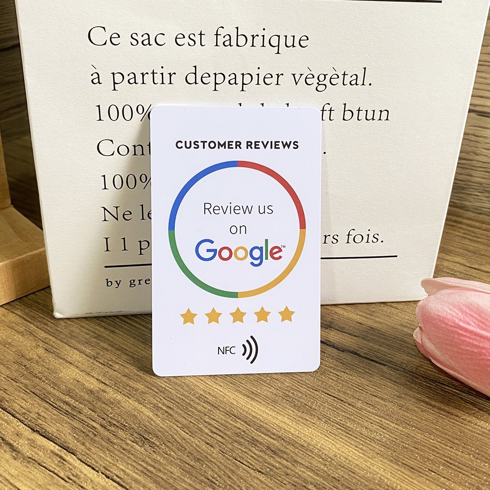 Tap to Review NFC Cards 504Bytes NFC215 Chip Google Reviews Card Pop up Google Reivew card