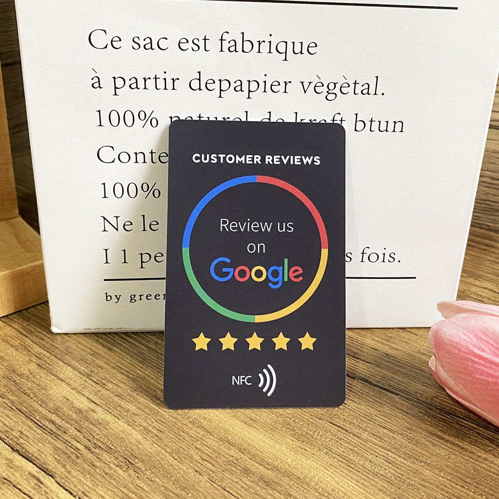 Tap to Review NFC Cards 504Bytes NFC215 Chip Google Reviews Card Pop up Google Reivew card