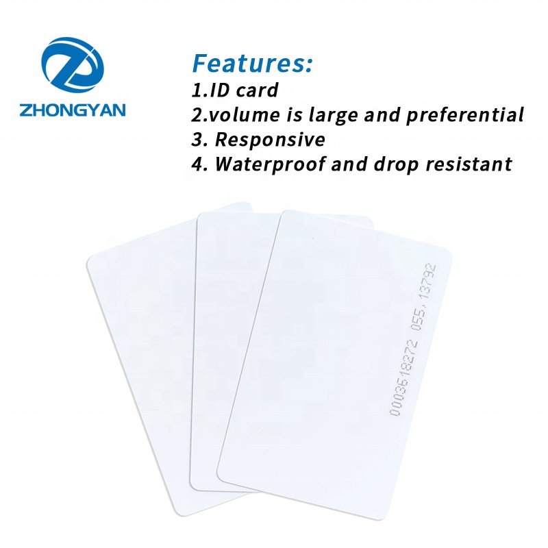 Blank ID Card Printable Access Control Card Contactless Proximity RFID 125khz TK4100 Chip Smart PVC Blank Card