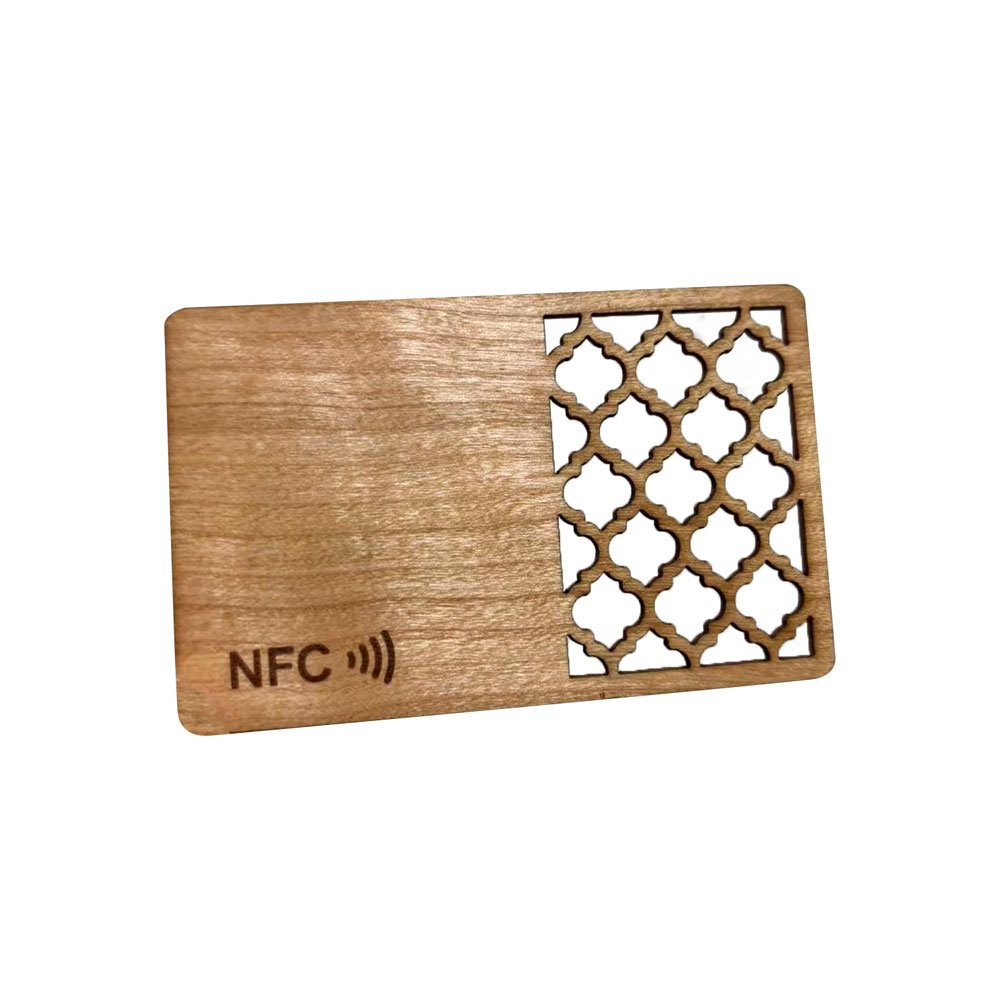 Custom Logo Laser Engraved Printed Wood RFID NFC Card for Business Card Access Control Hotel Room Door Card