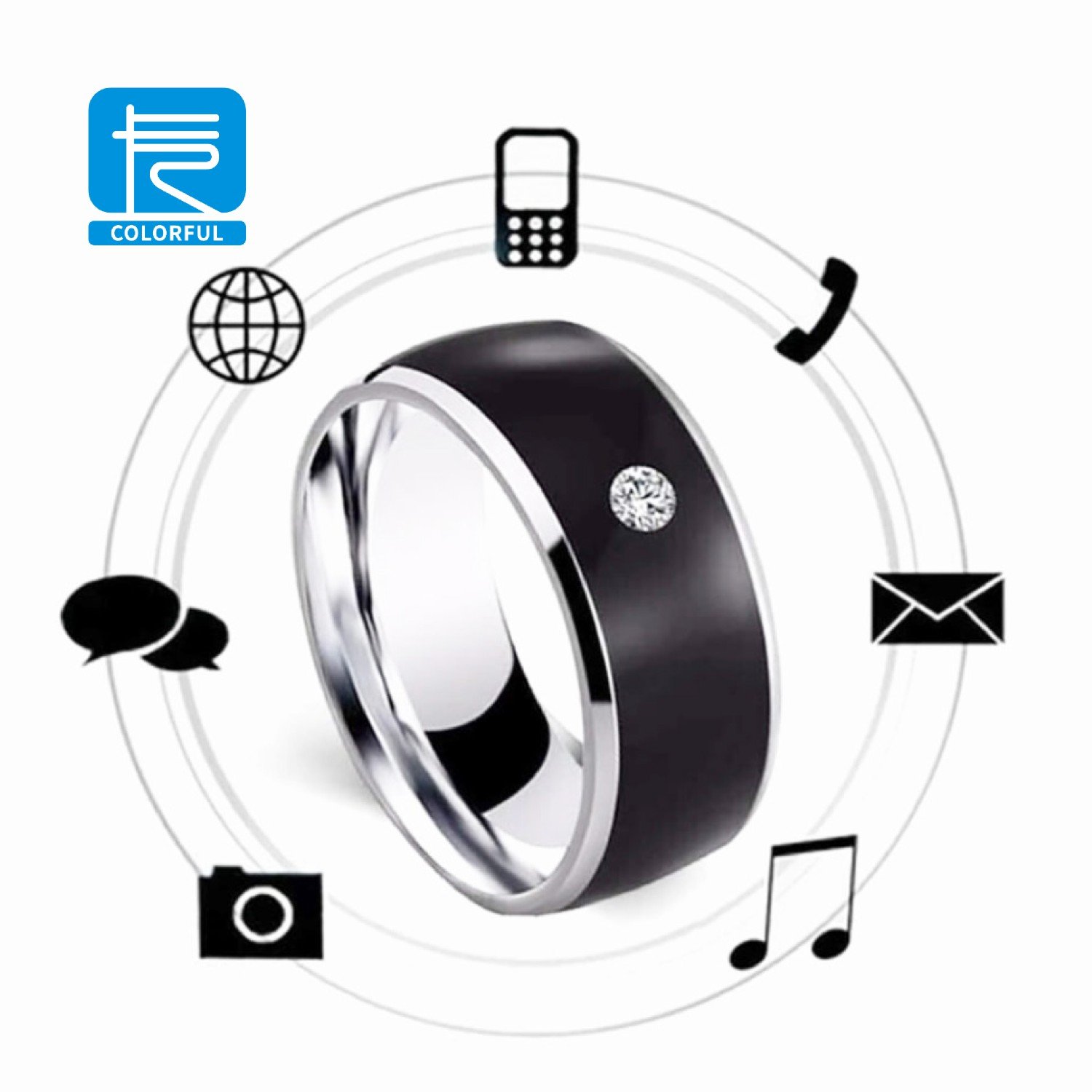 Custom 213 216 Ceramic Ring Rfid Smart Contact Control NFC Ring Contactless Ceramic Stainless Steel Nfc Rings