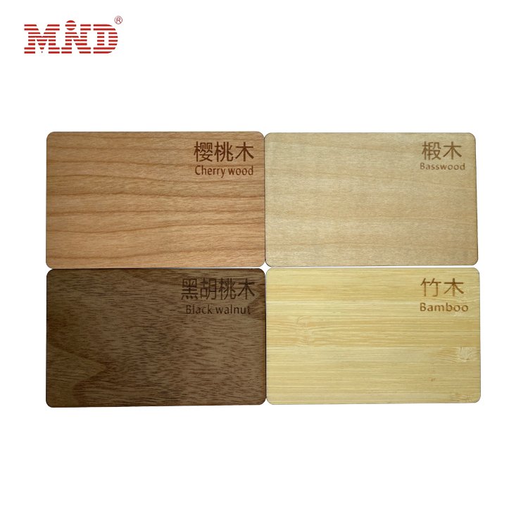 Customized Wooden Bamboo RFID Hotel Key Cards access control card with LF an HF chip