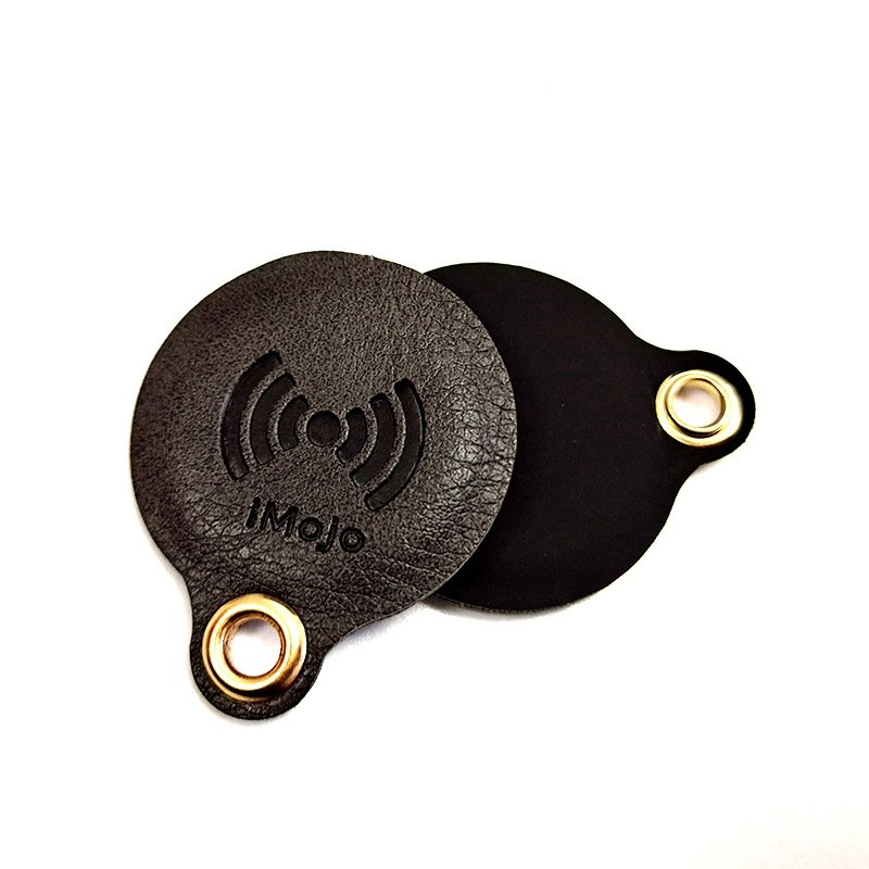 13.56Mhz leather keychain chain smart card RFID key fob with chip can be customized access control card