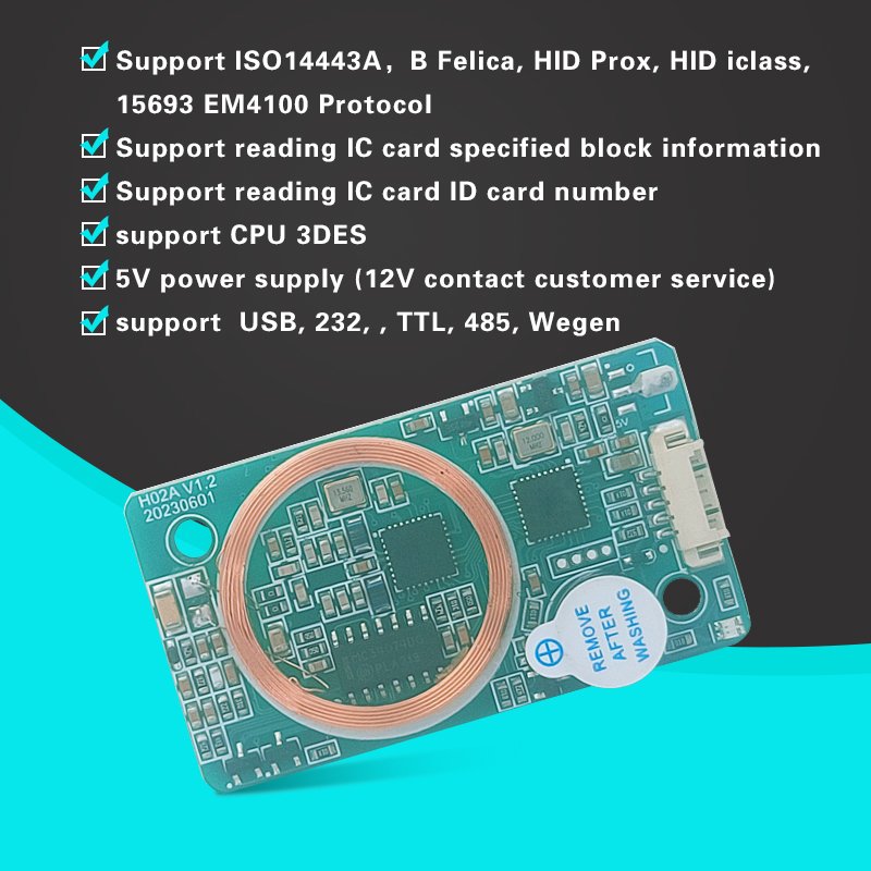 ICID dual-frequency read head read module wg26/34 access control controller card swiper icid access control card swiper fixed