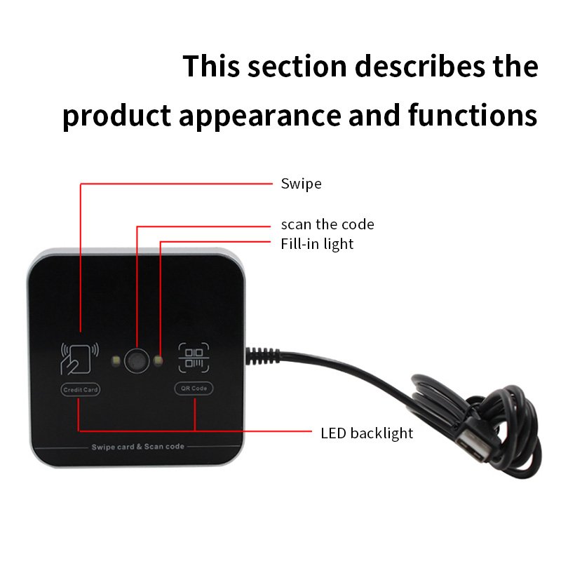 RFID Dual Frequency 125Khz EM4100 ID 13.56Mhz IC Card 1D 2D Barcode NFC Smart USB QR Code Scanner Desktop Reader