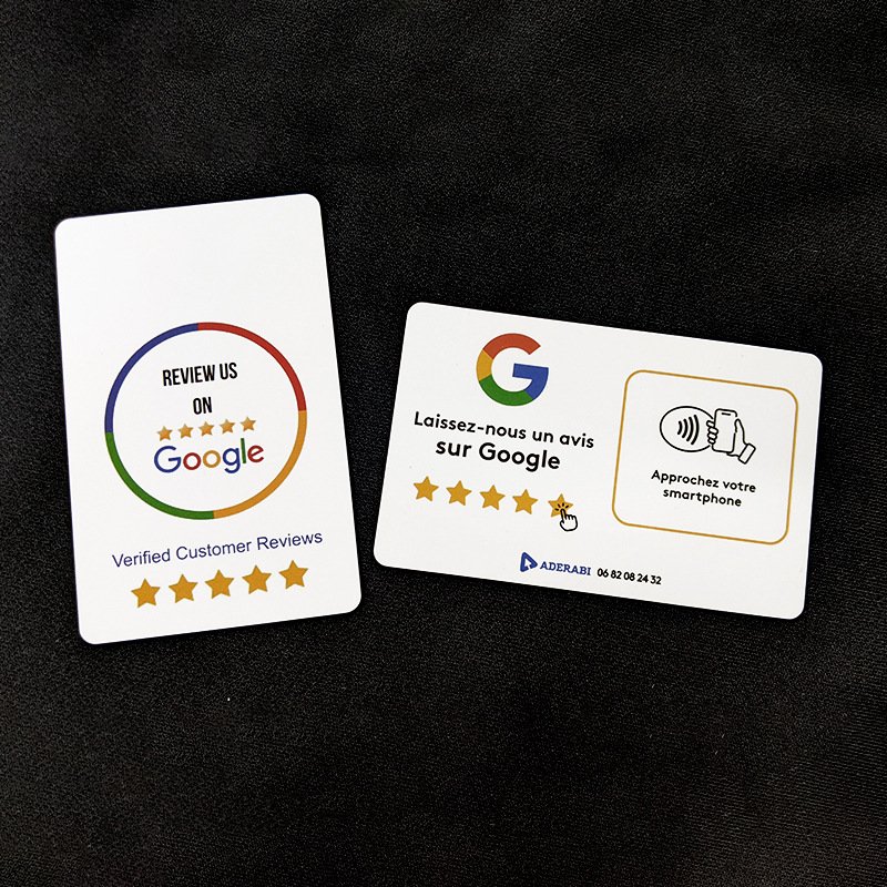 Customized NFC review card, Google after-sales review card chip NTAG213 intelligent sensing business card