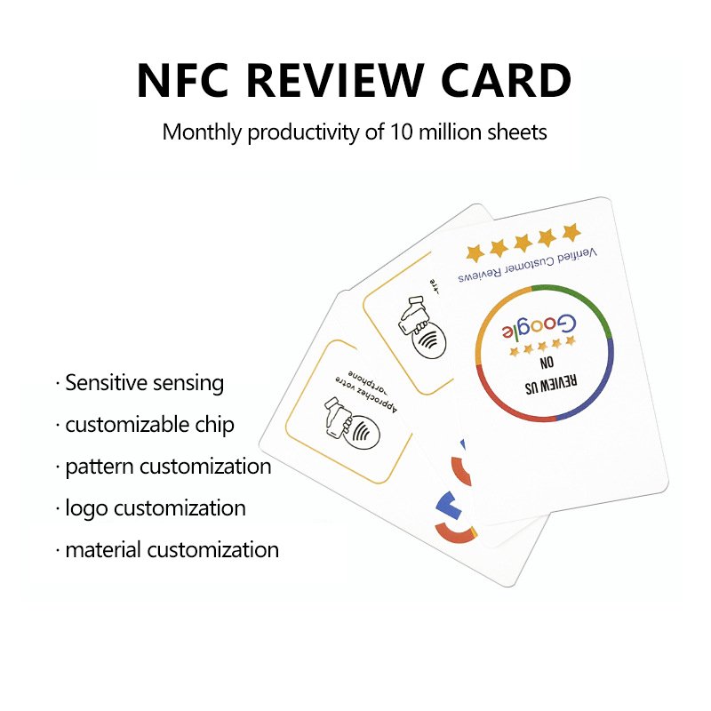 Customized NFC review card, Google after-sales review card chip NTAG213 intelligent sensing business card