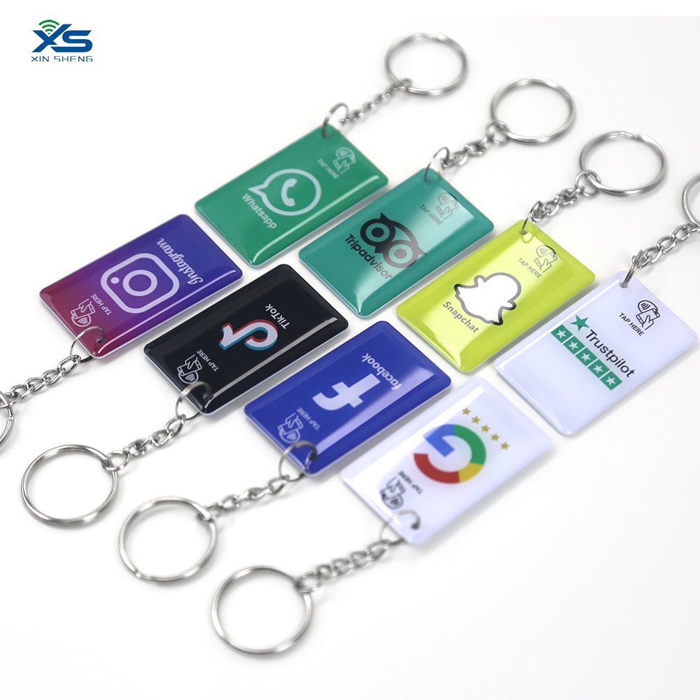 XS Factory Price Customize Waterproof Nfc Rfid Chip Keychain Access Control Epoxy Card